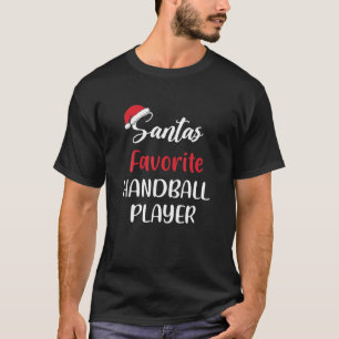 Santa's Favourite Handball Player Christmas Handba T-Shirt