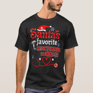 Santa's Favourite Healthcare Worker Stethoscope Ch T-Shirt