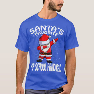 Santas Favourite High School Principal Christmas T-Shirt