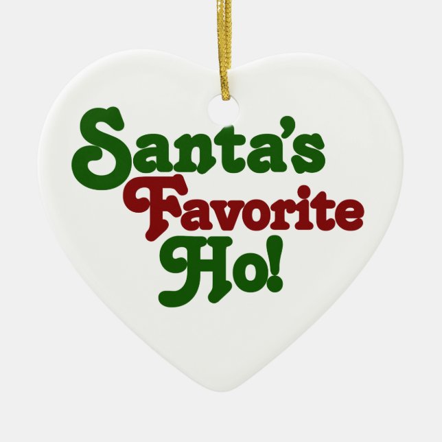Santas favourite ho ceramic ornament (Front)