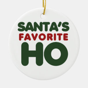 Santas Favourite HO Ceramic Ornament