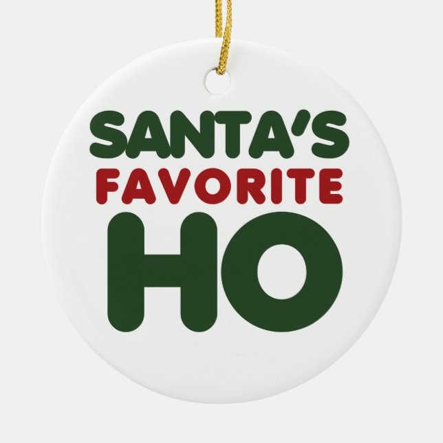 Santas Favourite HO Ceramic Ornament (Front)