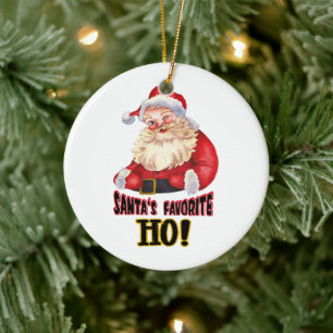 Santa's Favourite Ho Ceramic Ornament