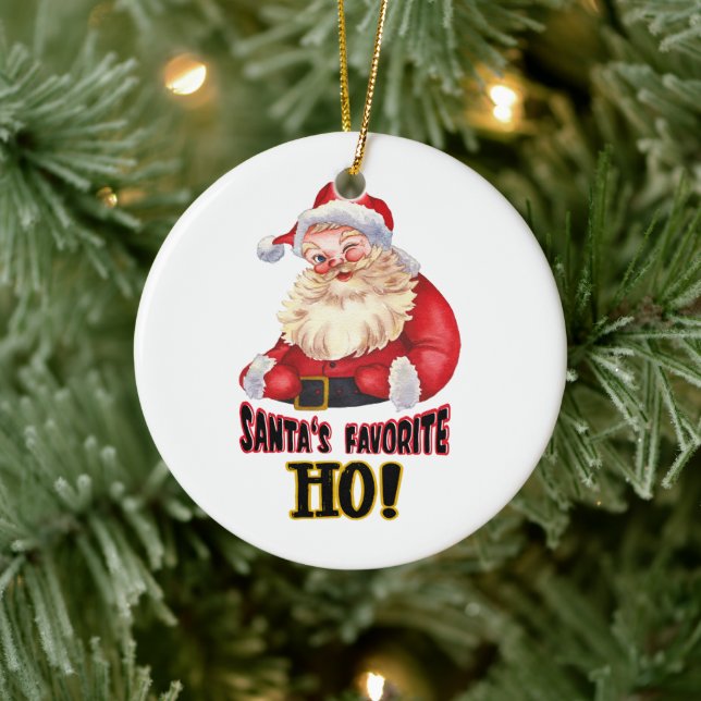 Santa's Favourite Ho Ceramic Ornament (Tree)