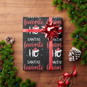 Santa's Favourite Ho Christmas Matching Holiday Wrapping Paper