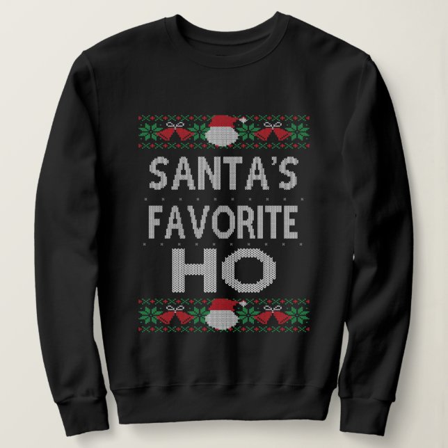 Santa's Favourite Ho Christmas Sweater (Design Front)