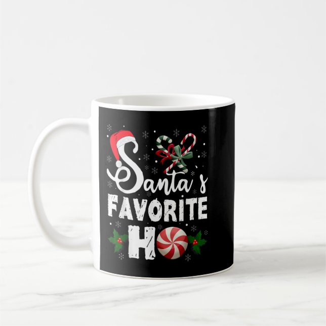 Santa's Favourite Ho Funny Christmas Men Women Hol Coffee Mug (Left)