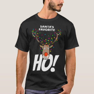 Santa'S Favourite Ho - Funny Christmas Reindeer Gi T-Shirt