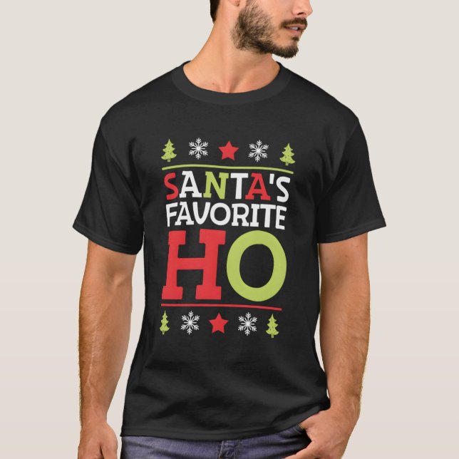 Santa'S Favourite Ho Funny Christmas Women Xmas Sa T-Shirt (Front)