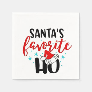 Santa's Favourite Ho Funny Christmas Xmas Napkin