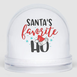 Santa's Favourite Ho Funny Christmas Xmas Snowglobe