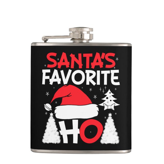 Santas Favourite Ho Hip Flask (Front)