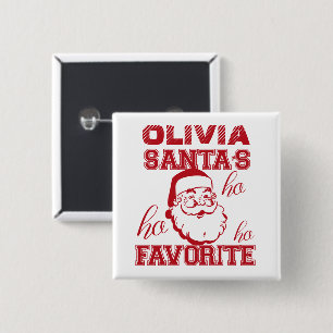 Santa's Favourite Ho Ho Ho Cute Funny Christmas 2 Inch Square Button