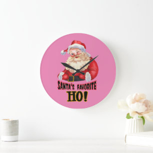 Santa's Favourite Ho Large Clock