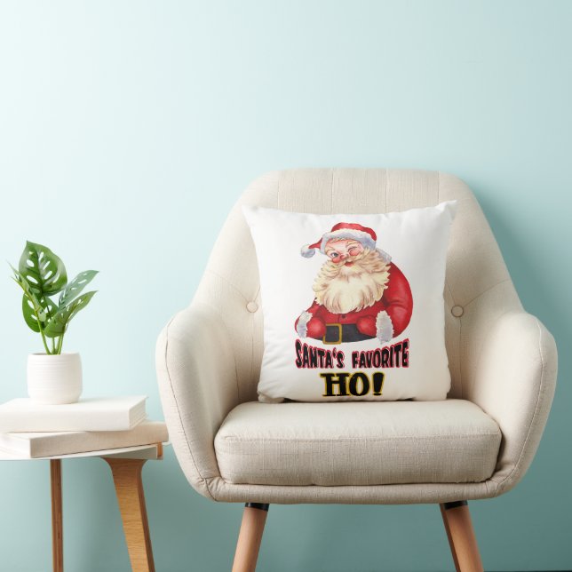 Santa's Favourite Ho Throw Pillow (Chair)