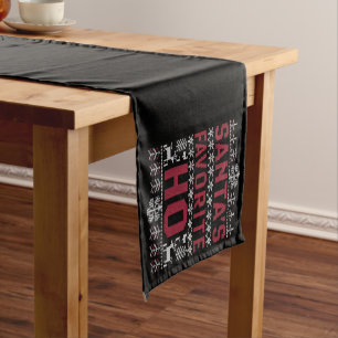 Santa's Favourite Ho Ugly Christmas Sweater Short Table Runner