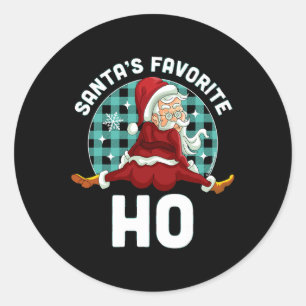 Santa's Favourite Ho - Xmas Naughty Santa Christma Classic Round Sticker