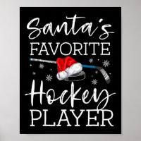 Santa's Favourite Hockey Player Fun Pajama Christm