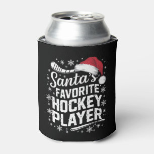 Santa's Favourite Hockey Player Pajama Christmas Can Cooler