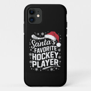 Santa's Favourite Hockey Player Pajama Christmas iPhone 11 Case