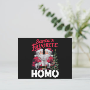 Santas Favourite Homo Gay Christmas LGBTQ Pride Holiday Postcard