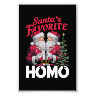 Santas Favourite Homo Gay Christmas LGBTQ Pride  Photo Print