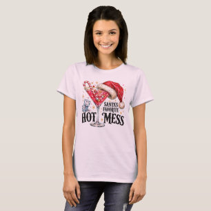 Santa's Favourite Hot Mess — Christmas Cocktail T-Shirt