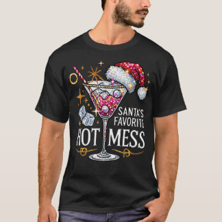Santa'S Favourite Hot Mess Christmas Holiday Marga T-Shirt