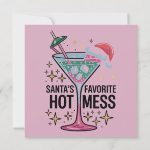 Santa's Favourite Hot Mess Vintage Ugly Christmas  Holiday Card