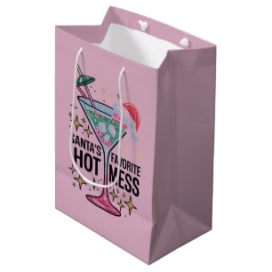 Santa's Favourite Hot Mess Vintage Ugly Christmas  Medium Gift Bag