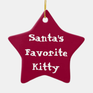 Santas Favourite Kitty Orna Ceramic Ornament