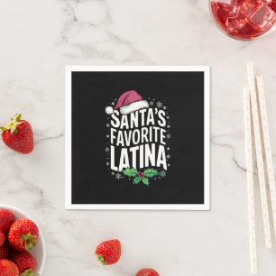 Santa's Favourite Latina Christmas Ugly Xmas Napkin
