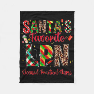 Santa's Favourite Lpn Licensed Practical Nurse Wom Fleece Blanket