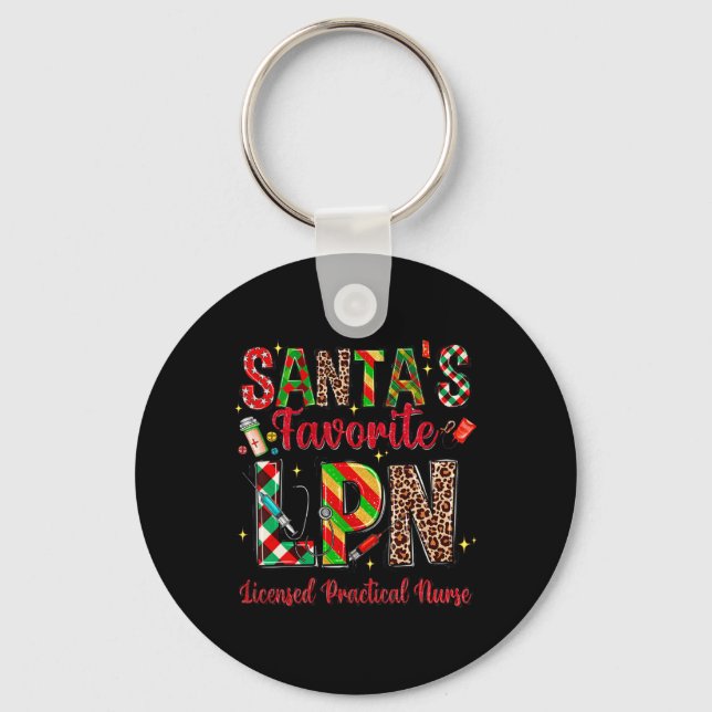 Santa's Favourite Lpn Licensed Practical Nurse Wom Keychain (Front)