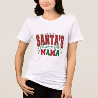 Santa's Favourite Mom Funny Women's Christmas Shir Tri-Blend Shirt