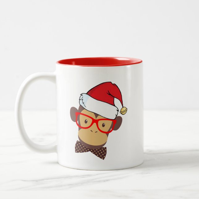 Santa's favourite monkey funny Christmas mug desig (Left)
