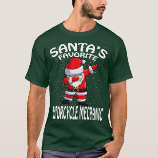 Santas Favourite Motorcycle Mechanic Christmas T-Shirt