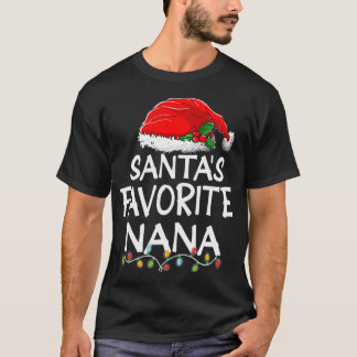 Santa's Favourite Nana Christmas Santa Claus tree  T-Shirt