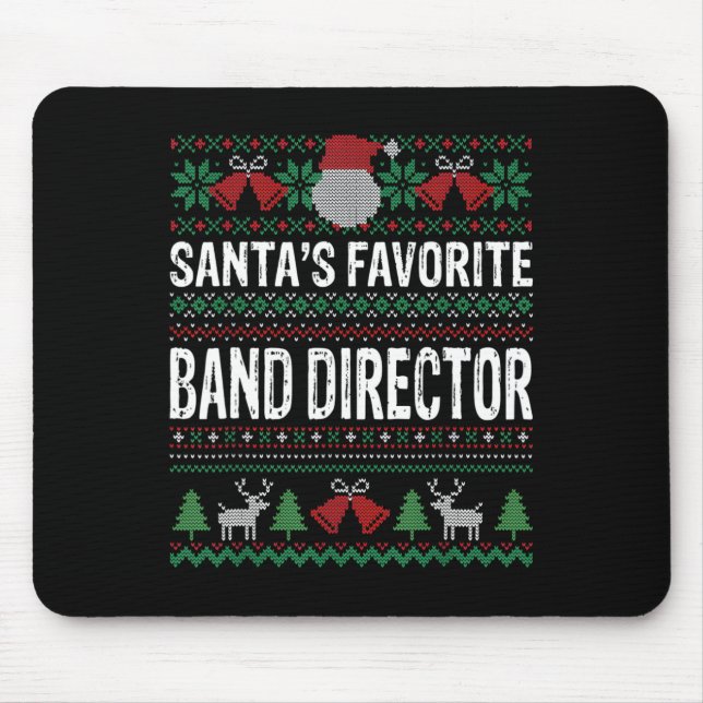 Santa's Favourite Nd Director Ugly Christmas Funny Mouse Pad (Front)