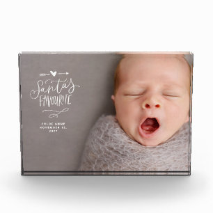 Santas Favourite New Baby Birth Annoucement Photo Block