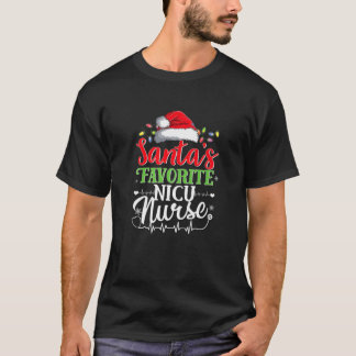 Santas Favourite Nicu Nurse Funny Christmas Nurse T-Shirt