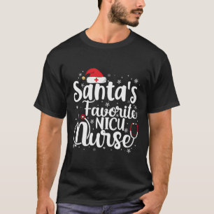 Santa'S Favourite Nicu Nurse Merry Christmas Cute T-Shirt
