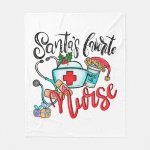 santas favourite nurse 1 fleece blanket