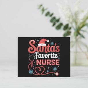 Santa's Favourite Nurse Christmas  Holiday Postcard
