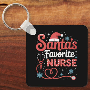 Santa's Favourite Nurse Christmas Keychain