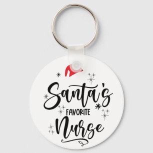 Santa's Favourite Nurse Christmas Keychain