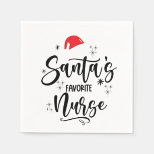 Santa's Favourite Nurse Christmas  Napkin