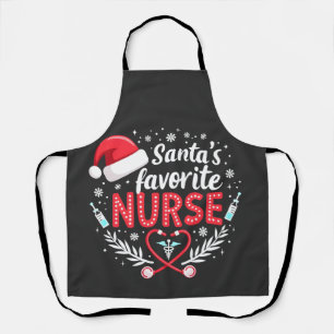Santa's Favourite Nurse Christmas Nursing  Apron