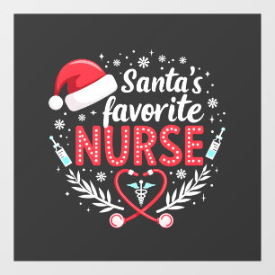 Santa's Favourite Nurse Christmas Nursing Window Cling