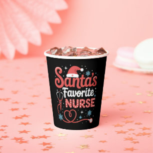 Santa's Favourite Nurse Christmas  Paper Cups